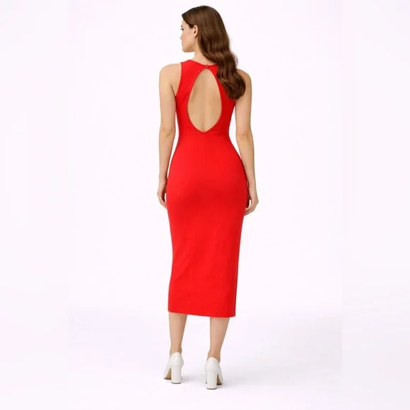 H&M Bold Neon Orange Midi Dress - Picture 3 of 4